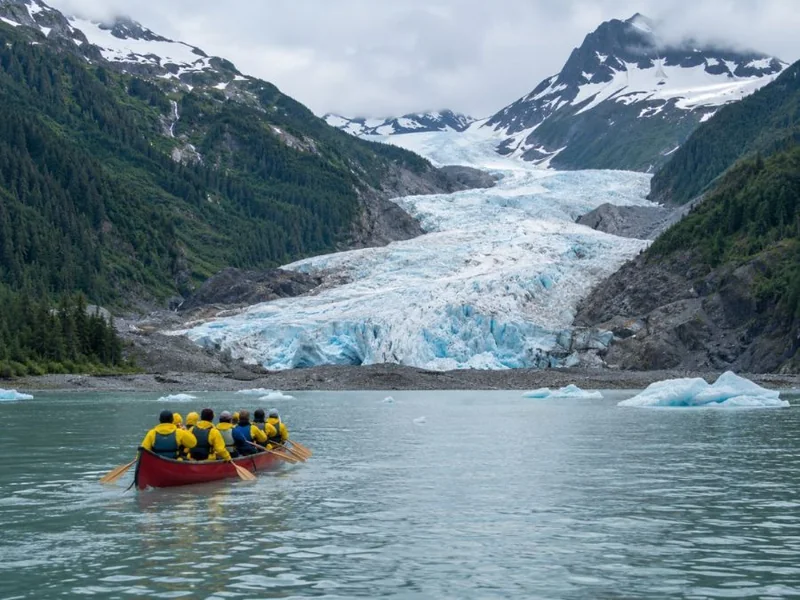 Excursion en canoë sur le lac Mendenhall