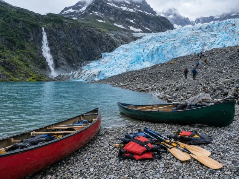 Pagayage en canoë et randonnée sur le glacier